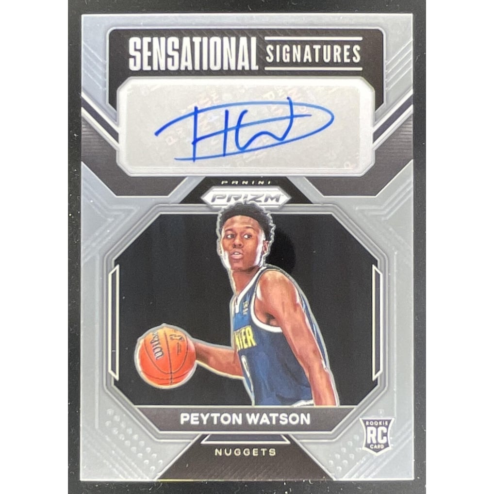 2022-23 Prizm Sensational #SS-PT Peyton Watson RC Auto