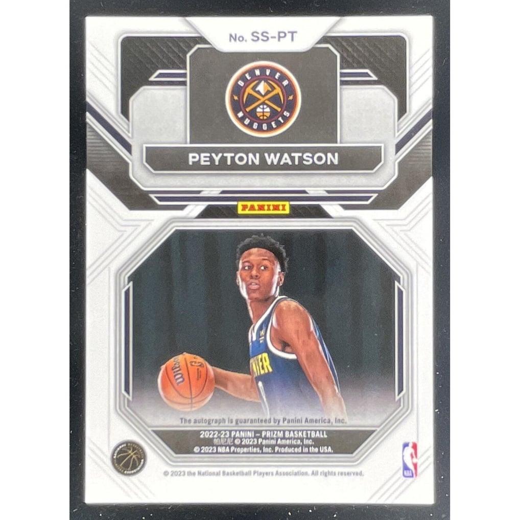 2022-23 Prizm Sensational #SS-PT Peyton Watson RC Auto