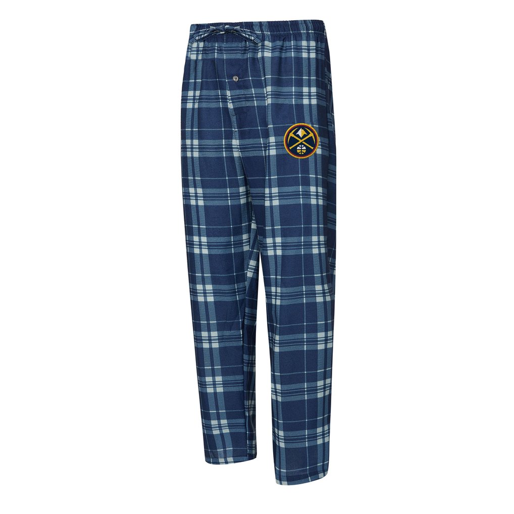 Denver Nuggets Concepts Sport Regulate Long Sleeve T-Shirt & Plaid Pant Set - Navy