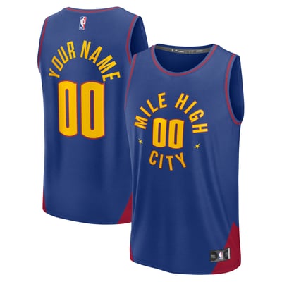 Denver Nuggets Fanatics Fast Break Custom Jersey - Statement Edition - Blue