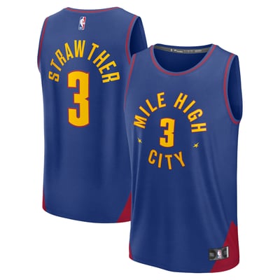 Julian Strawther Denver Nuggets Fanatics Fast Break Replica Player Jersey - Statement Edition - Blue