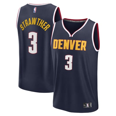 Julian Strawther Denver Nuggets Fanatics Fast Break Replica Player Jersey - Icon Edition - Navy