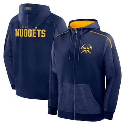 Denver Nuggets Fanatics Back Door Cut Play Defender Full-Zip Hoodie - Navy