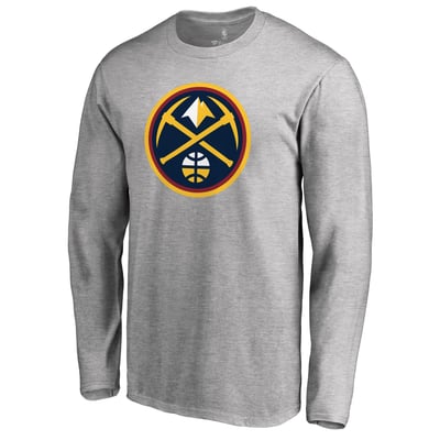 Denver Nuggets Primary Logo Long Sleeve T-Shirt - Heather Gray