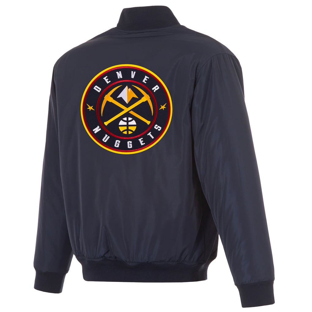  Denver Nuggets JH Design Reversible Full-Zip Flight Jacket - Navy/Gray