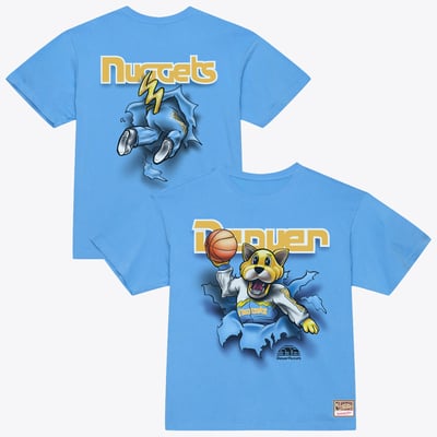 Denver Nuggets Mitchell & Ness Breakthrough T-Shirt - Light Blue