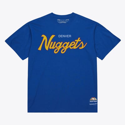 Denver Nuggets Mitchell & Ness Vintage Wordmark T-Shirt - Royal