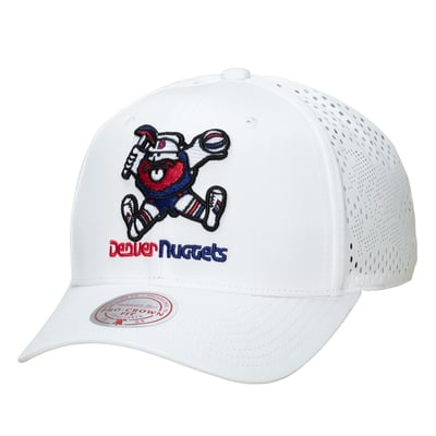 Denver Nuggets Mitchell & Ness Perfect Lightweight Pro Crown Adjustable Hat - White