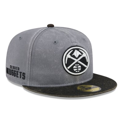 Denver Nuggets New Era Washed 59FIFTY Fitted Hat - Gray/Black