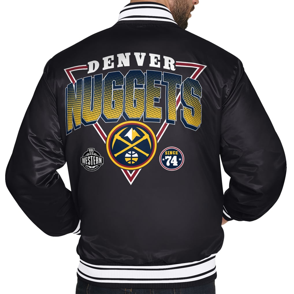  Denver Nuggets Starter Triangle Full-Snap Varsity Jacket - Black