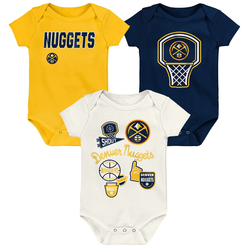 Denver Nuggets Outerstuff Newborn Three-Pack Littlest Player Bodysuit Set