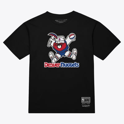  Denver Nuggets Mitchell & Ness Unisex Hardwood Classics Arch T-Shirt - Black