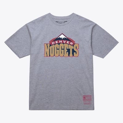 Denver Nuggets Mitchell & Ness Unisex Hardwood Classics Arch T-Shirt - Heather Gray