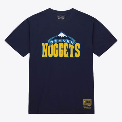  Denver Nuggets Mitchell & Ness Unisex Hardwood Classics Arch T-Shirt - Navy