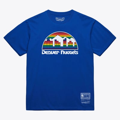  Denver Nuggets Mitchell & Ness Unisex Hardwood Classics Arch T-Shirt - Royal