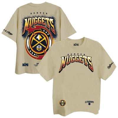 Denver Nuggets Two Hype Unisex Drip & Dime Elevated Drop Shoulder T-Shirt - Cream