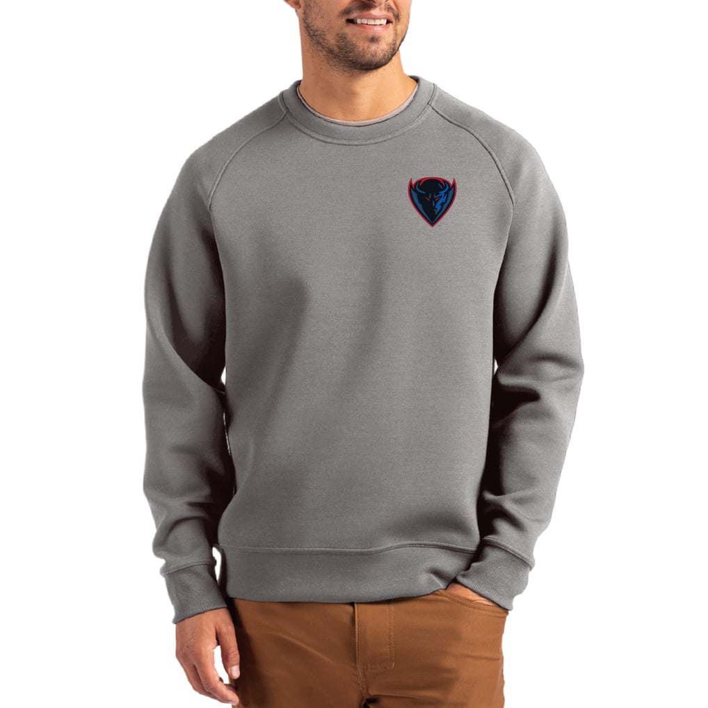 DePaul Blue Demons Cutter & Buck Roam Recycled Pullover - Gray