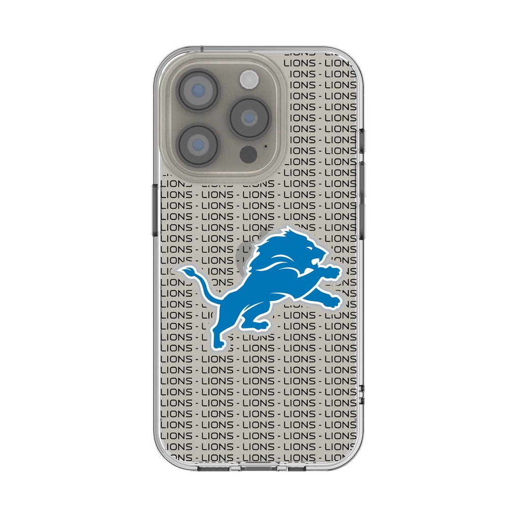 Detroit Lions iPhone Clear Text Backdrop Design Case