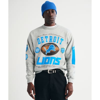Detroit Lions Abercrombie & Fitch Fleece Sweatshirt - Gray