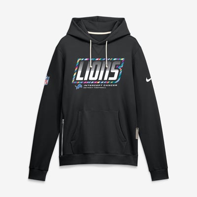Detroit Lions Nike 2026 NFL Crucial Catch Sideline Standard Issue Dri-FIT Pullover Hoodie - Black