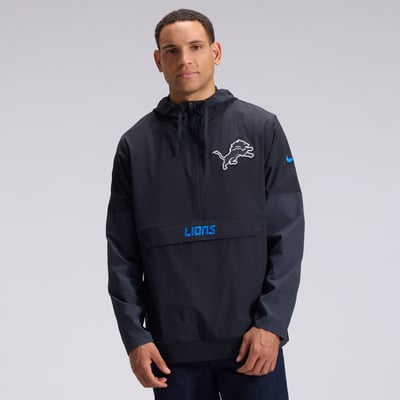  Detroit Lions Nike 2026 Rivalries Collection Sideline Anorak Half-Zip Jacket - Black