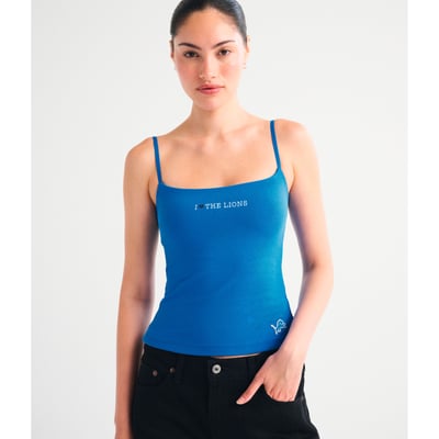Detroit Lions Abercrombie & Fitch Women's Bra-Free Seamless Fabric 90s Cami Top - Blue