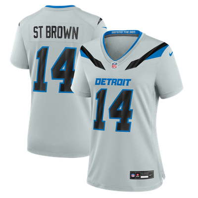 Amon-Ra St. Brown Detroit Lions Nike Women's 2026 Rivalries Collection Game Jersey - Silver