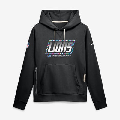  Detroit Lions Nike Women's 2026 NFL Crucial Catch Sideline Standard Issue Dri-FIT Pullover Hoodie - Black