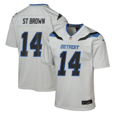 Amon-Ra St. Brown Detroit Lions Nike Youth 2026 Rivalries Collection Game Jersey - Silver