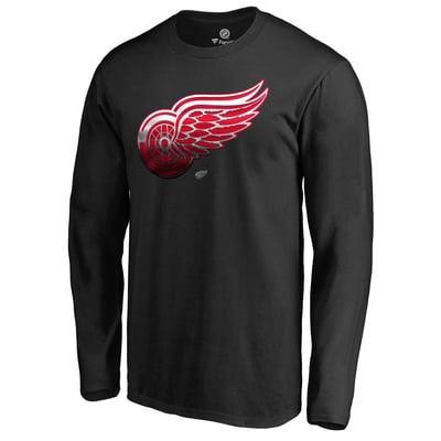 Detroit Red Wings Midnight Mascot Long Sleeve T-Shirt - Black