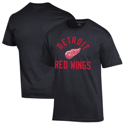  Detroit Red Wings Champion Primary Logo Jersey T-Shirt - Black