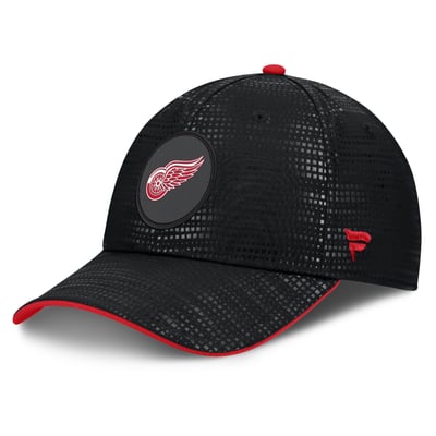 Detroit Red Wings Fanatics Authentic Pro Rink Stretch Fit Hat - Black