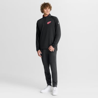 Detroit Red Wings Fanatics Authentic Pro Rink Training Quarter-Zip Pullover - Black