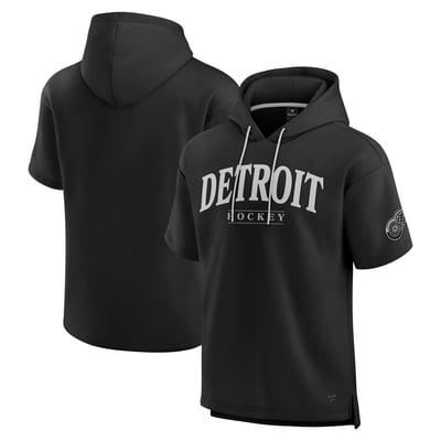  Detroit Red Wings Fanatics Elements Ready Short Sleeve Pullover Hoodie - Black