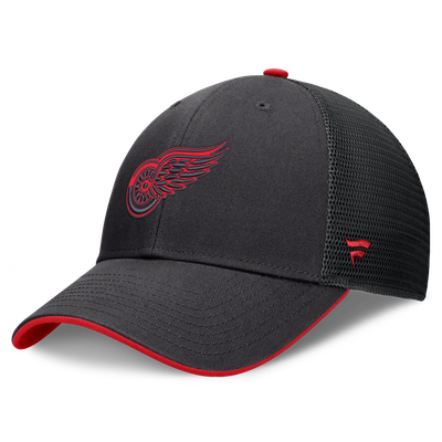 Detroit Red Wings Fanatics Fundamental Limits Trucker Adjustable Hat - Black