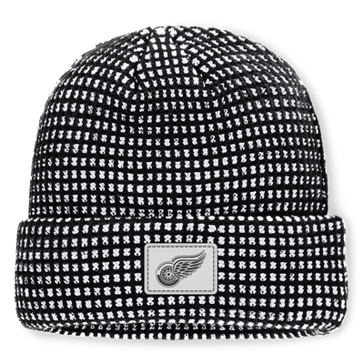 Detroit Red Wings Fanatics Fundamental Scheme Ribbed Cuffed Knit Hat - Black
