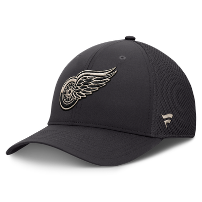 Detroit Red Wings Fanatics Road Meshback Stretch Hat - Charcoal