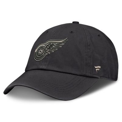 Detroit Red Wings Fanatics Road Phantom Washed Adjustable Hat - Charcoal