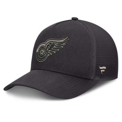 Detroit Red Wings Fanatics Road Soft Wash A-Frame Meshback Hat - Charcoal