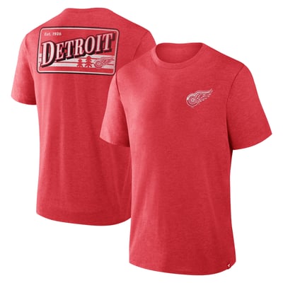 Detroit Red Wings Fanatics Fan Lanes Tri-Blend T-Shirt - Heather Red
