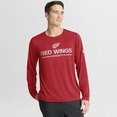 Detroit Red Wings Fanatics Authentic Pro Centennial Rink Tech Long Sleeve T-Shirt - Red