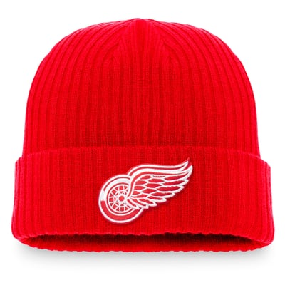 Detroit Red Wings Fanatics Core Primary Logo Cuffed Knit Hat - Red