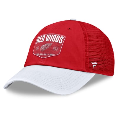Detroit Red Wings Fanatics Fundamental One-Time Trucker Adjustable Hat  - Red