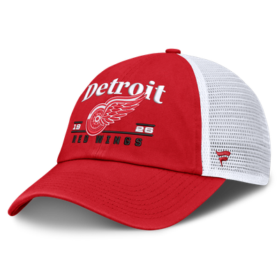 Detroit Red Wings Fanatics Fundamental Underline Trucker Adjustable Hat - Red
