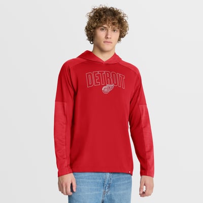 Detroit Red Wings Fanatics Penalty Shot Long Sleeve Hooded T-Shirt - Red