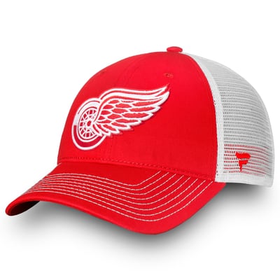 Detroit Red Wings Fanatics Core Primary Logo Trucker Adjustable Hat - Red/White