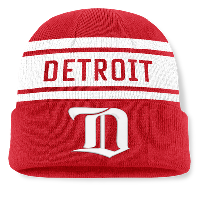 Detroit Red Wings Fanatics Heritage Cuffed Knit Hat - Red/White
