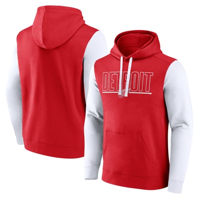 Detroit Red Wings Logo Athletic Deliver Fleece Pullover Hoodie - Red