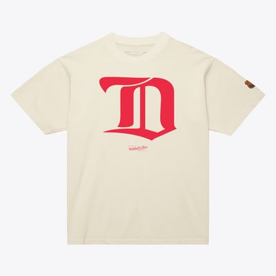 Detroit Red Wings Mitchell & Ness Core Vintage Logo T-Shirt - Cream