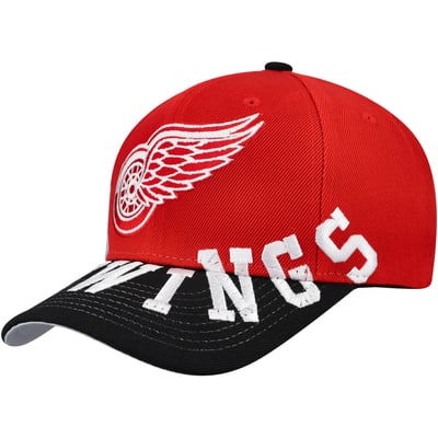 Detroit Red Wings Mitchell & Ness Underarch Two-Tone Pro Crown Snapback Hat - Red/Black